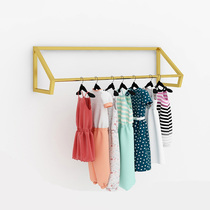 Womens Clothing Shop Clothing Clothes Hangers Show Shelves Golden Clothing Rack Wall Shelf Decoration Wall-mounted Hanging Clothes Racks