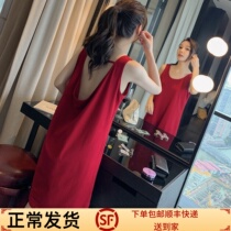 Pure cotton pajamas womens summer suspenders sexy backless nightdress modal home service high-end vest dress