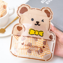 Cartoon Small Bear Button Cookies Self-standing Bag Bull Rolling Sugar Snowflake CRISP ZIPPER BAG TRANSPARENT SELF-STYLING BAKING PACKAGING