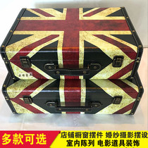 British flag vintage suitcase storage box decoration box prop case suitcase suitcase suitcase gift box antique box