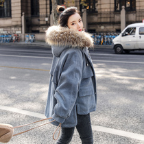 New winter 2020 short small man ins corduroy plus velvet tooling Parker down cotton jacket student womens coat