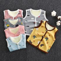 Childrens velvet vest 2021 autumn and winter new mens and womens childrens baby cotton horse clip Korean version of the baby thickened warm vest