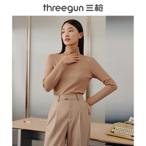 Three-gun high-collar undershirt female autumn winter thickened two-flip underwear long sleeve warm top single warmer