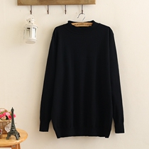 Fatten womens 2021 fat mm spring and autumn pullover top long semi-high neck knitwear 200 Jin sweater