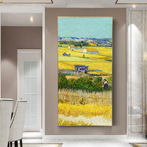 Pure hand painted oil painting hanging painting Van Gogh wheat field harvest scenery Living room Xuanguan Decorative Painting Corridor background Name Painting