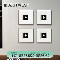 BEST WEST Light Luxury Stereo Decorative Painting Living Room Sofa Backwall Wall Wall Painting Ancient Greek Characters porch painting