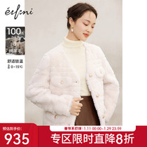 Evely 2022 winter new style small fragrant wind V-neck commuting temperament fluffy age-reducing fashion short coat female