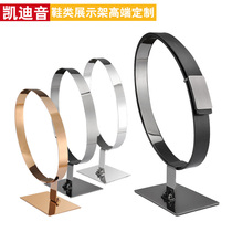 New stainless steel mirror single belt shelf belt display stand floor-to-ceiling belt belt shelf display stand