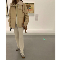 MSBEAST Jil style lamb fur coat womens short fur coat stand collar Merino