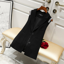 Short suit vest female 2021 Spring and Autumn New European products inlaid Diamond ins female tide waistcoat shoulder black small man horse clip