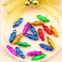 Popular Mini colorful little peanut accessories Gold plated festive childrens bucket decoration Gold pendant accessories