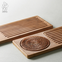 Real-wood tea tray rattan mat tea tray tea tray tea road Kung Fu bamboo tray Long Tea Tray Accessories Tea Tray