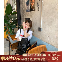 CC Pitgrass Sweet Sweet Girl Group Woman Dress New Spring Harness Imported Sheep Genuine Leather Sweet Black Small Leather Dress