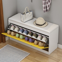 Entering the shoe stool shoe cabinet home door soft bag cushion ultra-thin flip bucket shoe cabinet storage clothing store can sit shoe rack