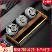 Ebony tea cup storage rack single-layer solid wood drying cup holder tea set drain rack kung fu tea ceremony spare parts