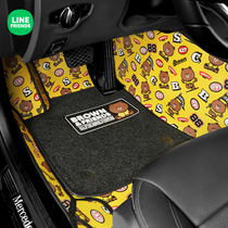 Cartoon car mat full surround special car custom silk ring pedal mat leather floor mat car suede carpet