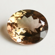 3 62 carat natural bicolor yellow brown Beatrite Naked Stone Oval Ring crystal clear on top of the table