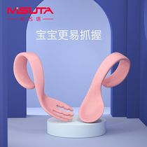 Misuta supplementary food spoon learning to eat training self-eating elbow fork baby boy baby spoon learning training