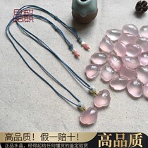 Natural crystal pendant Womens jewelry Natural starlight pink crystal pendant Six-pointed starlight necklace pendant love pendant