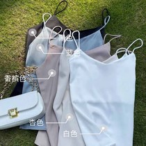 Cambus Vest Women summer 2021 new interior wear white ice silk short French V collar high sense top
