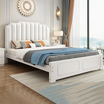 American bed Solid wood modern minimalist master bedroom double bed 1 5 meters light luxury European princess bed 1 8 soft bag single bed