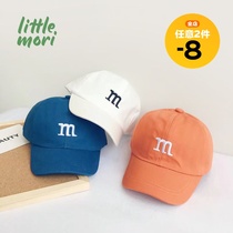 Korean wild M word embroidery hip-hop childrens baseball cap spring and summer new cute smiley baby sunscreen cap
