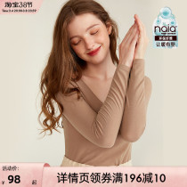 Curious Lady Autumn winter style Thermostatic Warm Underwear Autumn Clothes Autumn Pants Suit Women V collar bottom inner lap comfort