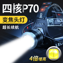 Tianhuo strong bald light Charging super bright head-mounted flashlight zoom fishing night fishing Ultra-long battery life outdoor lighting