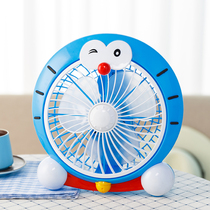 Mini cartoon electric fan student dormitory bed small fan mute desktop office household plug-in small electric fan