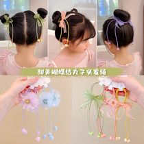 Childrens Korean version of butterfly knot hair rope little girl cute floating with head rope hair adorned with girl baby Zascalp rib hair decoration