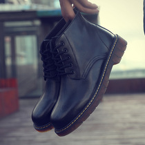 2022 new Martin boots mens short boots autumn and winter Korean version of the trend of British leather thick bottom all-match casual high-top mens shoes