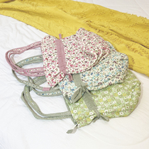 Korean garden cotton machine washable ladies free bag quilted shoulder bag large capacity mother bag bucket bag
