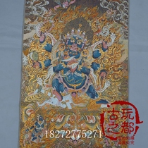 Antique exquisite Nepalese thangka painting Tibetan Buddha statue gold embroidery Vajra Thangka Buddha statue