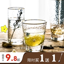 Japanese-style phnom penh transparent glass creative water cup set heat-resistant household hammer cup Simple living room drinking cup