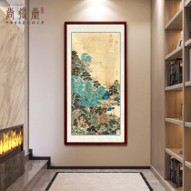 Antiquity famous Gangfan Cabinet hand painting of landscape painting of the mountain and water painting of the vertical vertical decoration painting painting