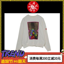 (Spot)CavEmpt C E 20SS Japanese face beige printing frame round neck mens and womens CE sweater
