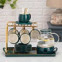 Nordic Afternoon tea Teacup pot Glass Teapot Household coffee tea set Flower tea set with filter candle heating