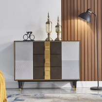 American sideboard tea cabinet post-modern simple solid wood three-bucket cabinet living room entrance hall porch cabinet locker full