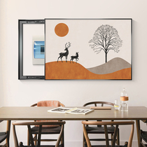 Nordic style meter box decorative painting modern simple elk strong weak current box empty switch blocking hole-free hanging painting
