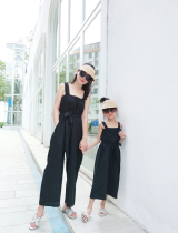 Different parent-child clothing 2021 summer new female women foreign style wide leg jumpsuit strap thin pants skirt tide