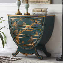 American Countryside Color Painting Genguan Cabinet Retro Wood Bucket Cabinet Living Room Lockers Au Style Creative U Style Decorative Cabinet Whole Dress