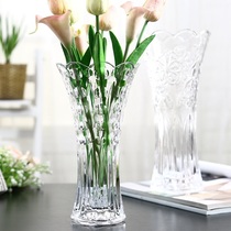 Decoration indoor home office vase transparent minimalist flower container planted with hydropony glass European style rich and rich bamboo