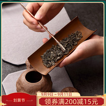 Pure copper tea is handmade copper household tea dial Zen teaspoon three-piece tea set accessories tea spoon tea shovel