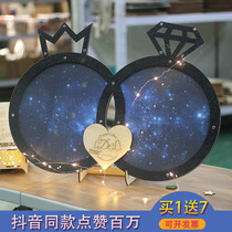 Wooden signature wedding ceremony birthday annual meeting on the ring fingerprint layout props love wood chip creative sign-in tree platform