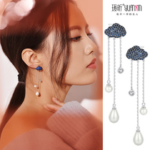 Designer earrings without ear hole female S925 silver needle earrings