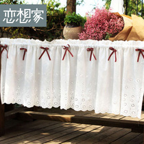 European style pastoral toilet half curtain short curtain custom short curtain lace embroidery solid color semi-shading kitchen curtain