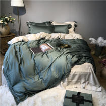 80 tight silk four - piece double - sided ice silk suits spring and summer pure sheets of Lissell fiber silk bed