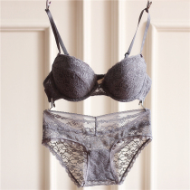 European and American womens bra cover thin sexy lace embroidery upper bracket simple and comfortable underwear set small chest airtight spring and summer