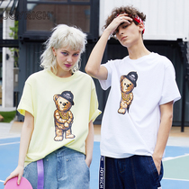 JOYRICH official Tide Classic Couple Bear Loose Round Neck Short Sleeve T-shirt