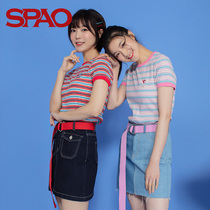 SPAO we bare bear joint item womens short-sleeved skin-friendly T-shirt autumn mens and womens new SPRS948D11